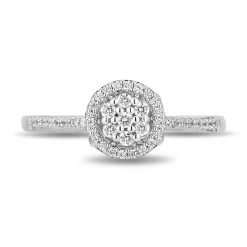 Enchanted Disney Fine Jewelry 14K White Gold with 1/2 CTTW Diamonds Cinderella Engagement Ring