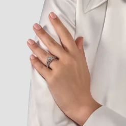 Enchanted Disney Fine Jewelry 14K White Gold And Rose Gold with 1 CTTW Aurora Engagement Ring