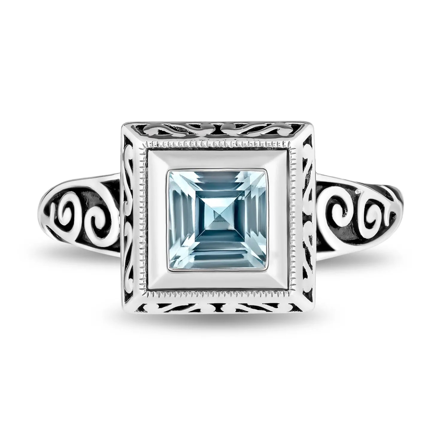 Enchanted Disney Fine Jewelry The Little Mermaid Live Action Replica Engagement Ring in 14K White Gold with Blue Topaz