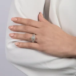 Enchanted Disney Fine Jewelry 14K White Gold 1 1/3 CTTW Pocahontas Engagement Ring