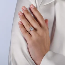 Enchanted Disney Fine Jewelry 14K White Gold and Rose Gold with 5/8 CTTW Snow White Engagement Ring