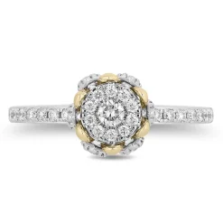 Enchanted Disney Fine Jewelry 14K White Gold and Yellow Gold 1/2 CTTW Diamond Tiana Engagement Ring