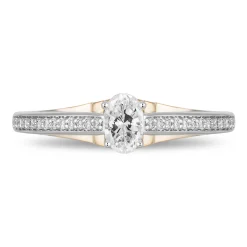 Enchanted Disney Fine Jewelry 14K White Gold and Yellow Gold with 5/8 CTTW Jasmine Engagement Ring