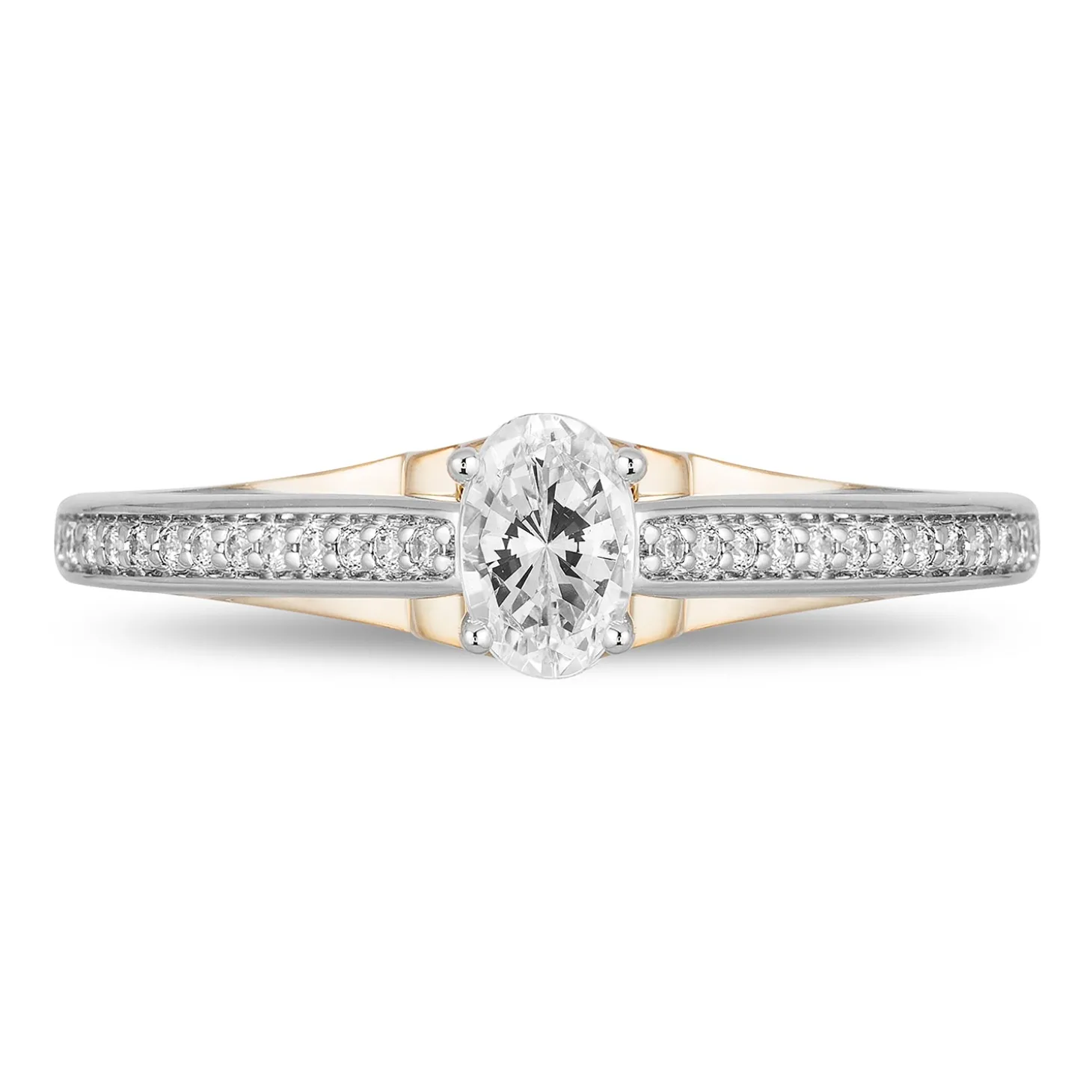 Enchanted Disney Fine Jewelry 14K White Gold and Yellow Gold with 5/8 CTTW Jasmine Engagement Ring