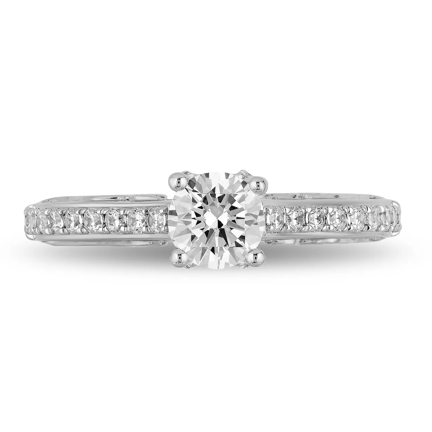 Enchanted Disney Fine Jewelry 14K White Gold with 1 CTTW Diamond Cinderella Engagement Ring