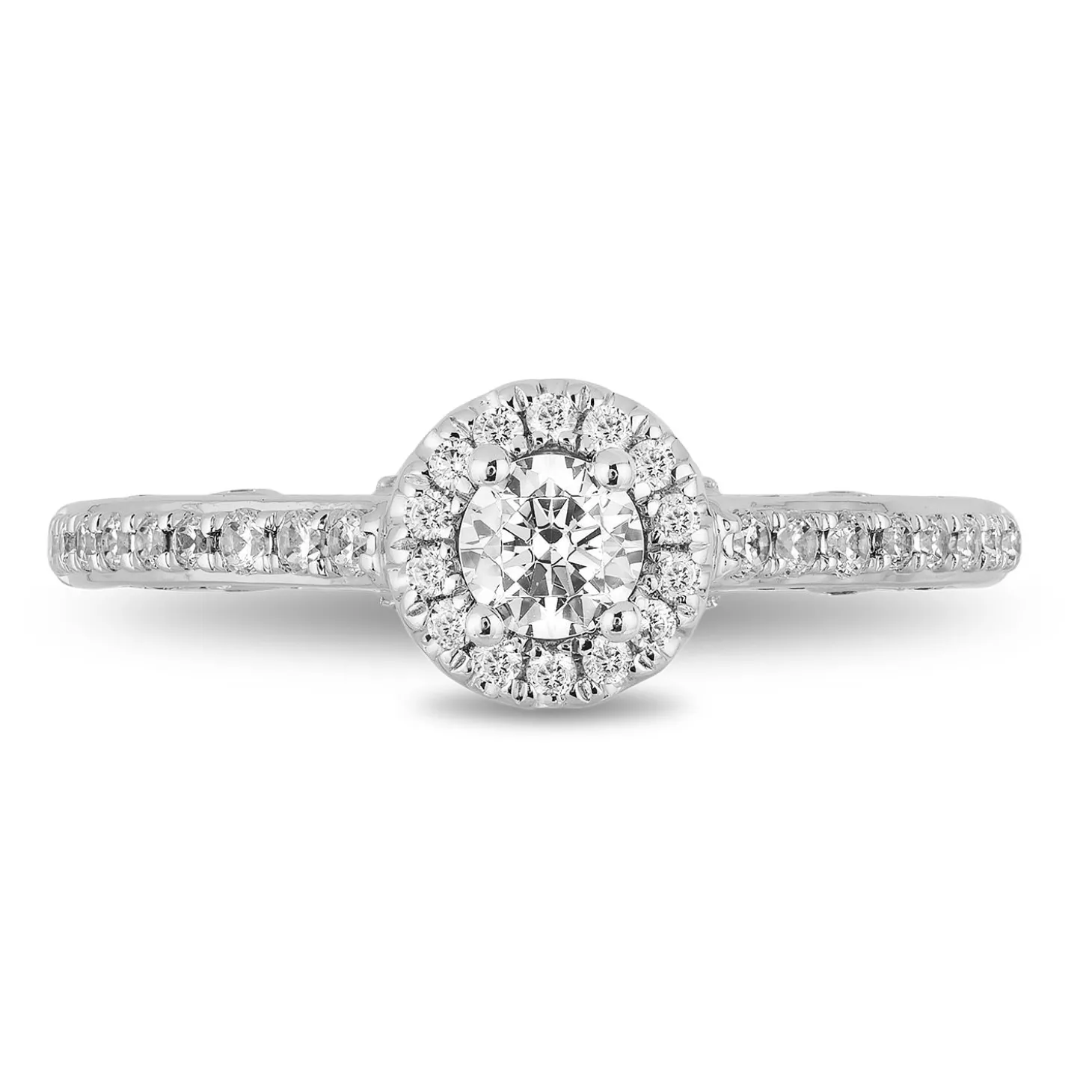 Enchanted Disney Fine Jewelry 14K White Gold with 3/4 CTTW Diamond Ariel Engagement Ring