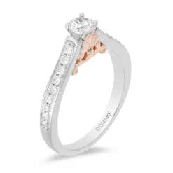 Enchanted Disney Fine Jewelry 14K White Gold and Rose Gold with 1/2 CTTW Diamond Ariel Engagement Ring