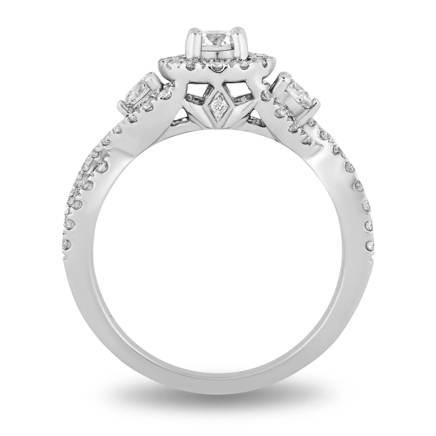 Enchanted Disney Fine Jewelry 14K White Gold with 1 CTTW Diamond Elsa Engagement Ring