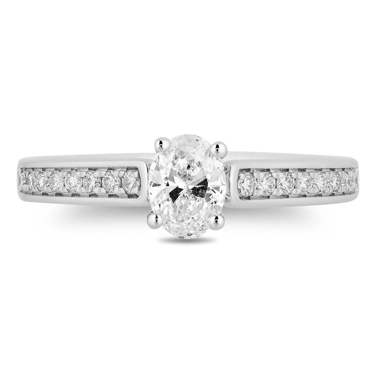 Enchanted Disney Fine Jewelry 14K White Gold and Rose Gold With 3/4 CTTW Diamond Snow White Engagement Ring