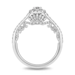 Enchanted Disney Fine Jewelry 14K White Gold with 3/4 CTTW Diamonds Ariel Engagement Ring