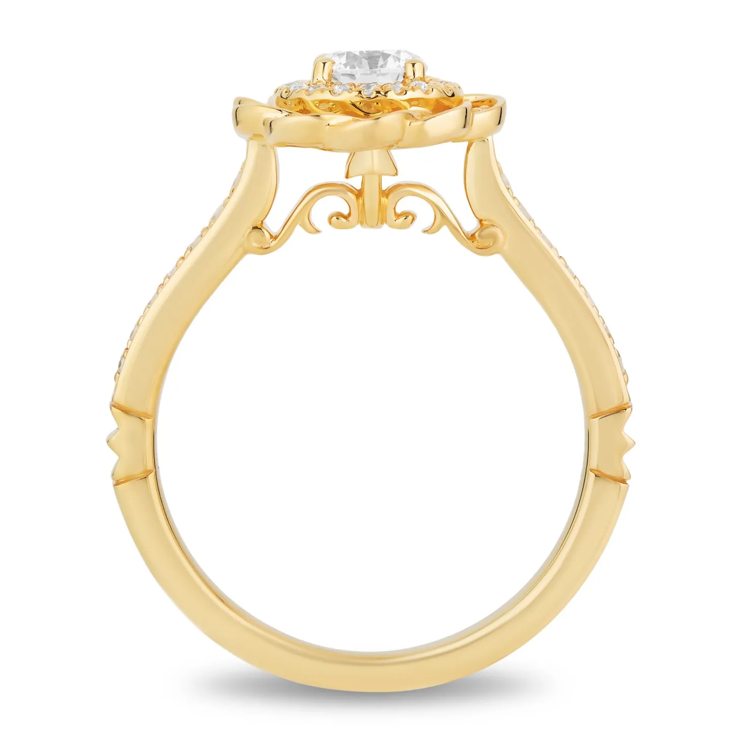Enchanted Disney Fine Jewelry 14K Yellow Gold with 3/4 CTTW Diamonds Merida Engagement Ring