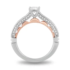 Enchanted Disney Fine Jewelry 14K White Gold and Rose Gold with 1 CTTW Diamonds Ariel Engagement Ring
