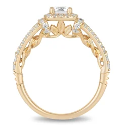 Enchanted Disney Fine Jewelry 14K Yellow Gold with 1 CTTW Rapunzel Engagement Ring