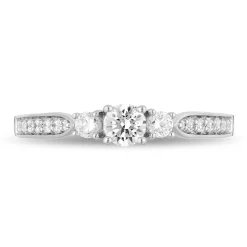 Enchanted Disney Fine Jewelry 14K White Gold With 1/2 CTTW Diamond Majestic Princess Engagement Ring