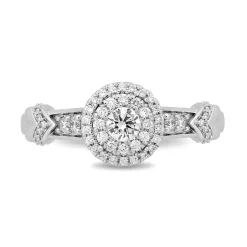 Enchanted Disney Fine Jewelry 14K White Gold with 5/8 CTTW Diamond Majestic Princess Composite Engagement Ring