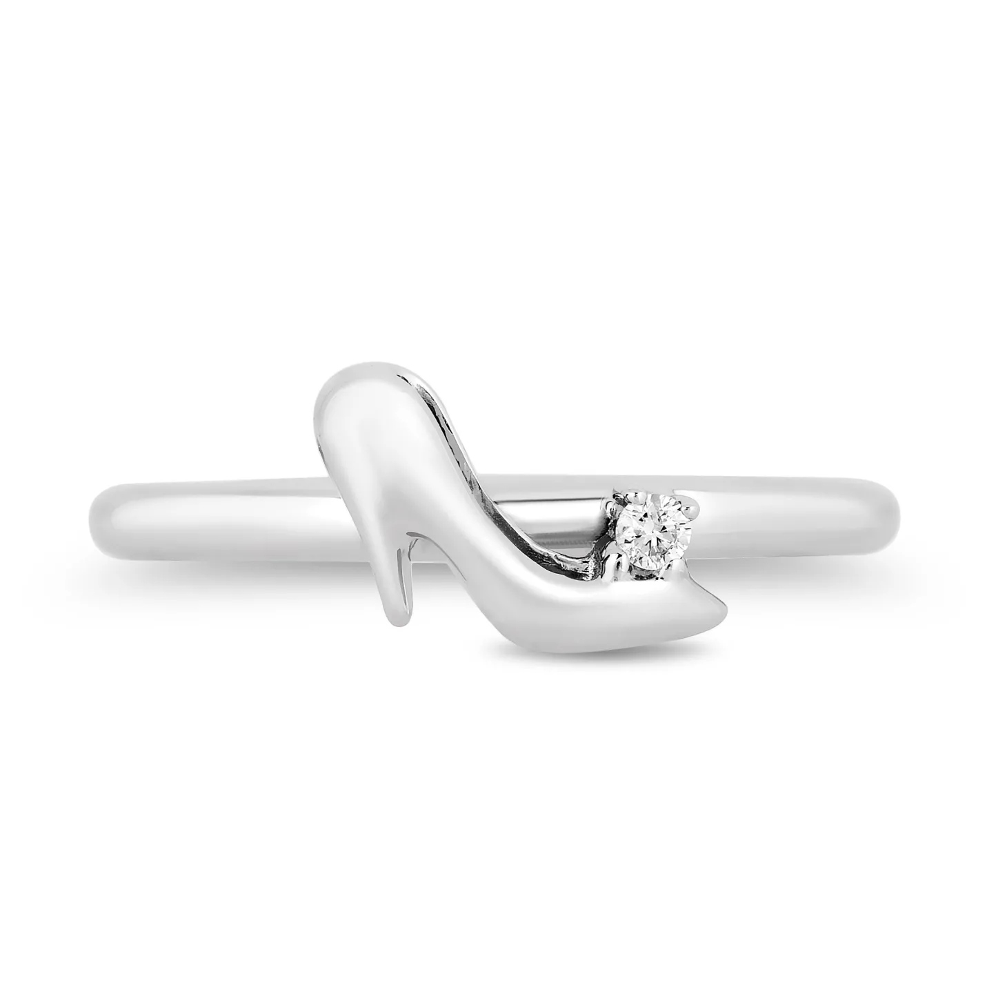 Enchanted Disney Fine Jewelry 10K White Gold with Diamond Accent Cinderella Ring