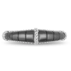 Enchanted Disney Fine Jewelry Sterling Silver with Black Rhodium 1/5 CTTW Maleficent Horn Ring