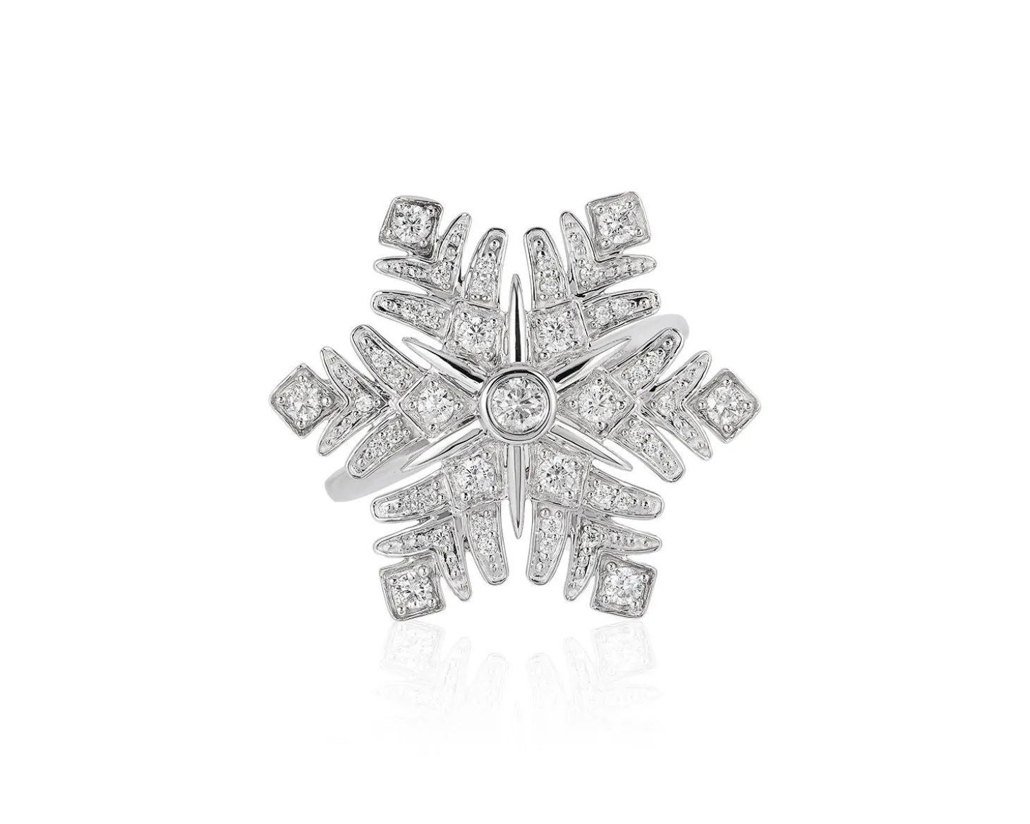 Enchanted Disney Fine Jewelry 14K White Gold with 1/2 CTTW Elsa Snowflake Ring