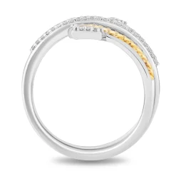Enchanted Disney Fine Jewelry Sterling Silver and 10K Yellow Gold with 1/10 CTTW. Diamonds Merida Ring