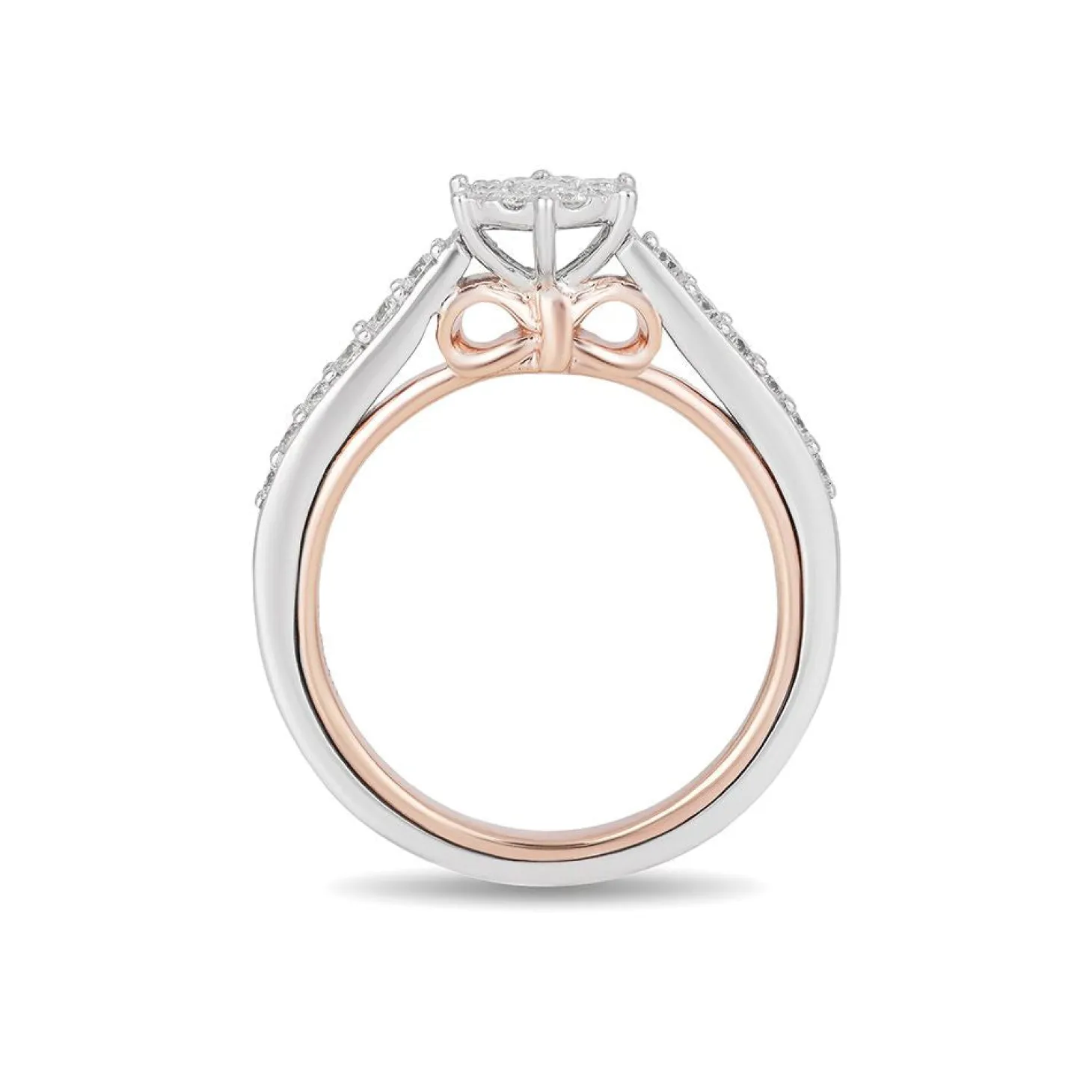 Enchanted Disney Fine Jewelry 10K White Gold and Rose Gold with 1/2 CTTW Snow White Disney Engagement Ring