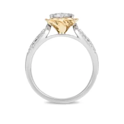 Enchanted Disney Fine Jewelry 14K Yellow Gold and White Gold with 1/2 CTTW Diamond Belle Composite Engagement Ring