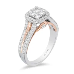 Enchanted Disney Fine Jewelry 14K White Gold and Rose Gold with 3/4 CTTW Diamond Aurora Engagement Ring