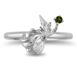 Enchanted Disney Fine Jewelry Sterling Silver Green Tourmaline Aurora Fauna Fairy Ring
