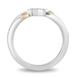 Enchanted Disney Fine Jewelry 14K Yellow Gold Over Sterling Silver with 1/10 CTTW Tinker Bell Star Ring
