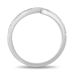 Enchanted Disney Fine Jewelry Sterling Silver with 1/10 CTTW Diamonds Moana Wave Ring