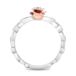 Enchanted Disney Fine Jewelry 14K Rose Gold Over Sterling Silver with Accent Diamonds Belle Ring