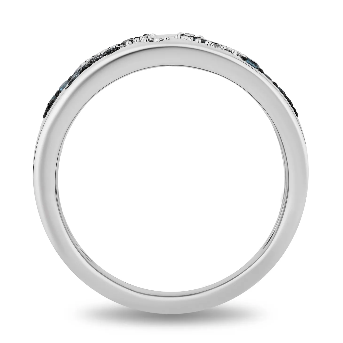 Enchanted Disney Fine Jewelry Sterling Silver with 1/20 CTTW Diamonds and London Blue Topaz Cinderella Ring