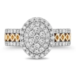Enchanted Disney Fine Jewelry 14K White Gold and Yellow Gold with 1 CTTW Diamond Jasmine Engagement Ring