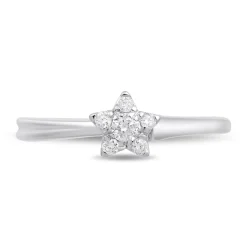 Enchanted Disney Fine Jewelry Sterling Silver with 1/6 CTTW Tinker Bell Promise Ring