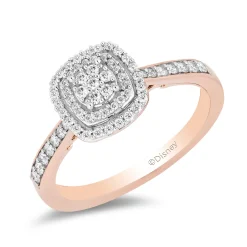 Enchanted Disney Fine Jewelry 14K Rose Gold with 1/2 CTTW Diamond Belle Bridal Set