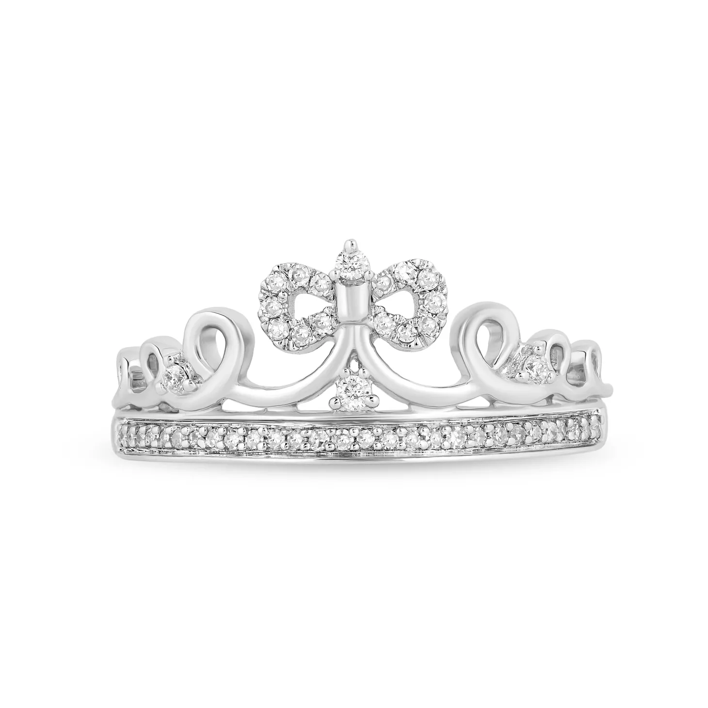 Enchanted Disney Fine Jewelry Sterling Silver With 1/6 CTTW Diamond Snow White Ring