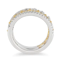 Enchanted Disney Fine Jewelry 14K White Gold and Yellow Gold 1/2 CTTW Majestic Princess Tiara Ring