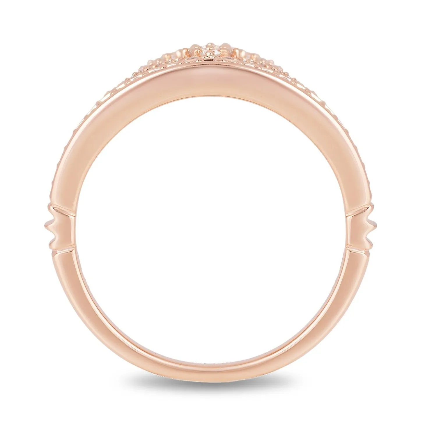 Enchanted Disney Fine Jewelry 10K Rose Gold with 1/3 CTTW Diamonds Majestic Princess Tiara Ring