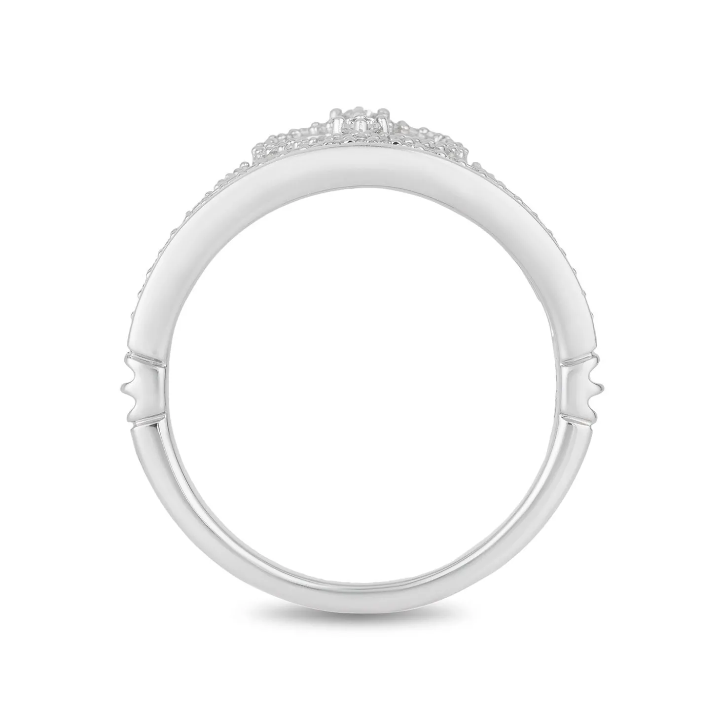Enchanted Disney Fine Jewelry 10K White Gold 1/3 CTTW Majestic Princess Tiara Ring