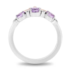 Enchanted Disney Fine Jewelry 14K Rose Gold Over Sterling Silver with 1/10 CTTW Diamonds and Amethyst Rapunzel Ring