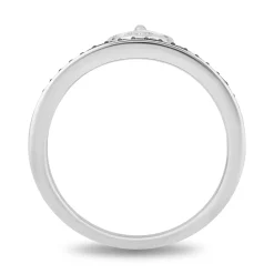 Enchanted Disney Fine Jewelry Sterling Silver with 1/6 CTTW White Diamonds and Blue Diamonds Cinderella Carriage Ring