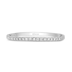 Enchanted Disney Fine Jewelry 14K White Gold 1/6 CTTW Cinderella Bridal Band