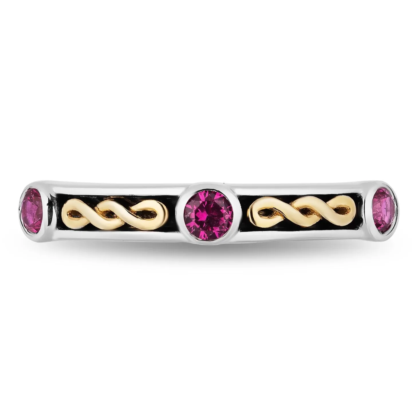 Enchanted Disney Fine Jewelry 14K Yellow Gold over Sterling Silver Created Ruby Evil Queen Stack Ring
