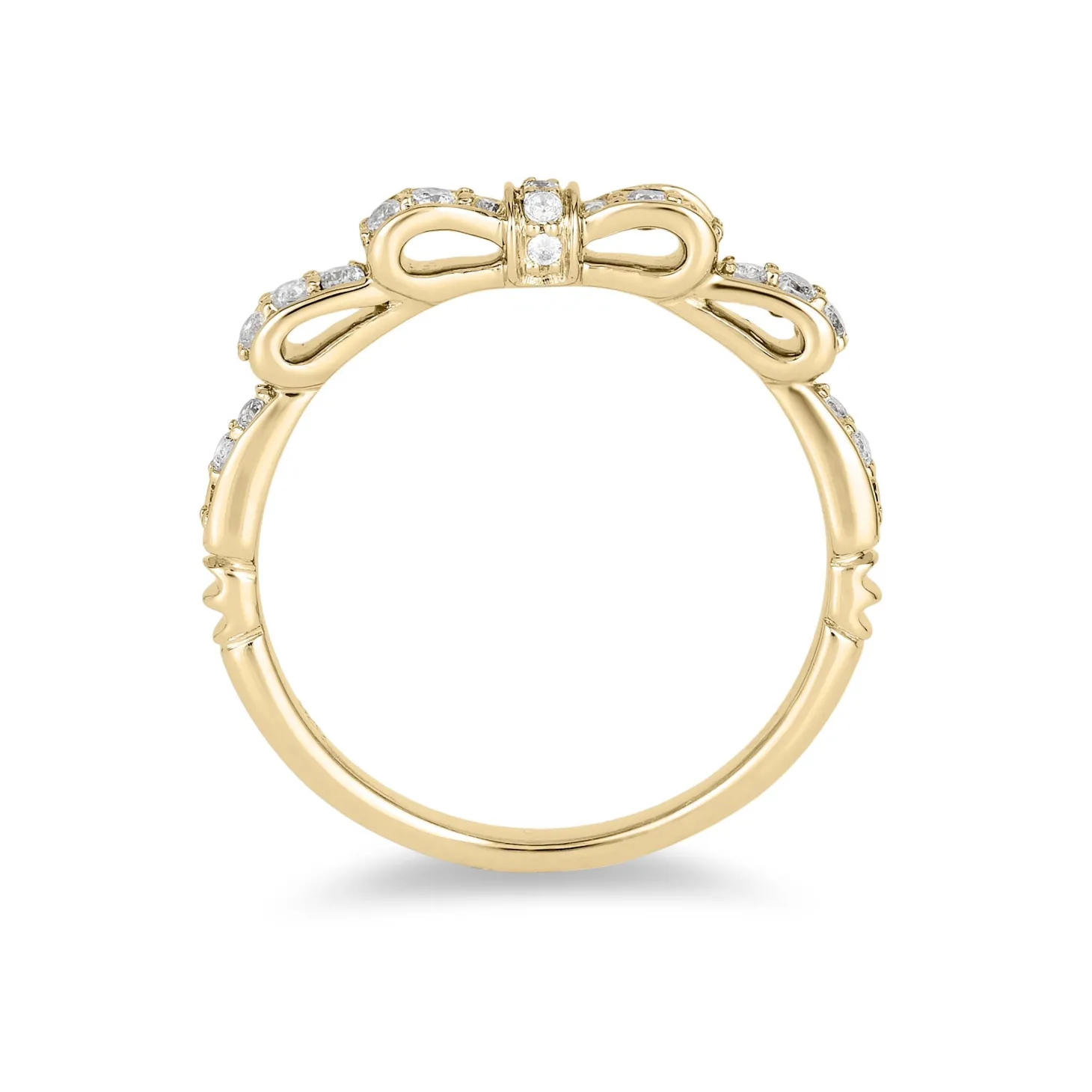 Enchanted Disney Fine Jewelry 14K Yellow Gold with 1/4 CTTW Diamond Snow White Anniversary Band Ring