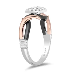 Enchanted Disney Fine Jewelry Black Rhodium Over 14K White Gold and Rose Gold with 1/4 CTTW Diamonds Maleficent Engagement Ring