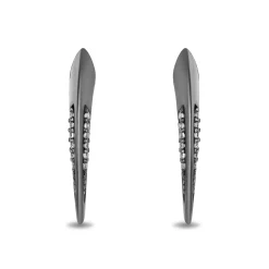 Enchanted Disney Fine Jewelry Black Rhodium Over Sterling Silver with 1/10 CTTW Diamond Maleficent Earrings