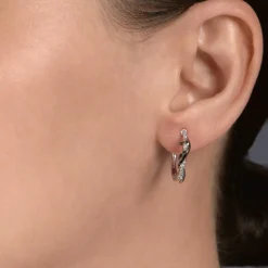 Enchanted Disney Fine Jewelry Black Rhodium over Sterling Silver with 1/10 CTTW Maleficent Earrings