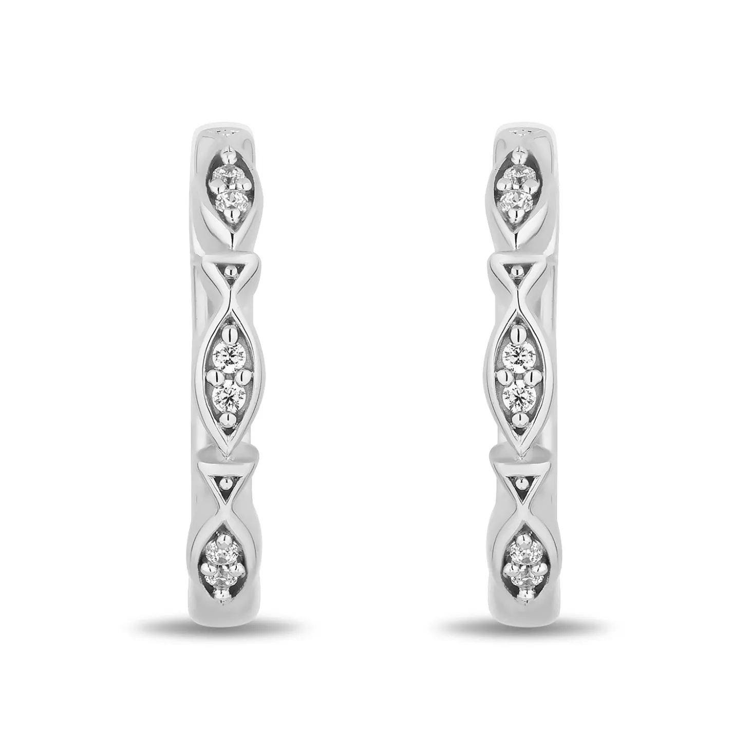 Enchanted Disney Fine Jewelry Sterling Silver with 1/8 CTTW Diamonds Ariel Hoop Earrings