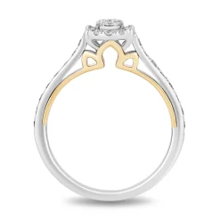Enchanted Disney Fine Jewelry 10K White Gold and Yellow Gold with 1/2 CTTW Diamonds Jasmine Composite Ring