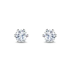 Enchanted Disney Fine Jewelry 14K White Gold with 1/3 CTTW Diamond Majestic Princess Solitaire Earrings
