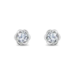 Enchanted Disney Fine Jewelry 14K White Gold with 1/2 CTTW Diamond Belle Solitaire Earrings